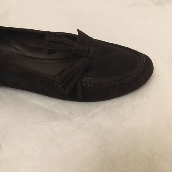 Kate Spade brown suede loafers tassels shoes size 7 - Picture 2 of 8